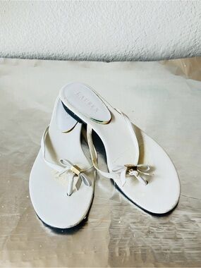 Polo by Ralph Lauren White Bow Thong Sandals